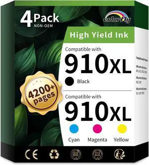 colorfly 910XL Ink Cartridges Combo Pack Replacementfor HP 910 (4 Pack) colorfly 910XL Ink Cartridges Combo Pack Replacementfor HP 910 (4 Pack)