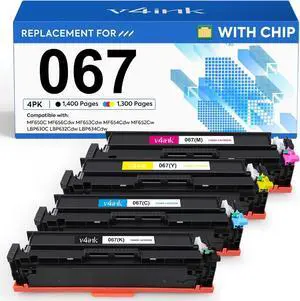 v4ink 067 Toner Cartridge Set 4 Pack Replacement for Canon 067 MF654Cdw v4ink 067 Toner Cartridge Set 4 Pack Replacement for Canon 067 MF654Cdw