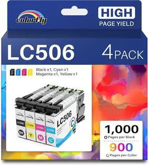 LC506 Ink Cartridges Combo Pack Compatible with Brother LC 506 Ink 4PK LC506 Ink Cartridges Combo Pack Compatible with Brother LC 506 Ink 4PK