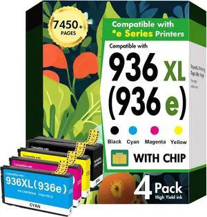 936XL 936 936e Ink Cartridges Combo Pack for HP Printers 9125e 9120e 9730e 936XL 936 936e Ink Cartridges Combo Pack for HP Printers 9125e 9120e 9730e