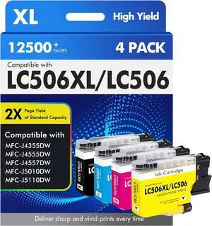 LC506 LC506XL Ink Cartridges for Brother Printer MFC-J4355DW MFC-J4555DW LC506 LC506XL Ink Cartridges for Brother Printer MFC-J4355DW MFC-J4555DW