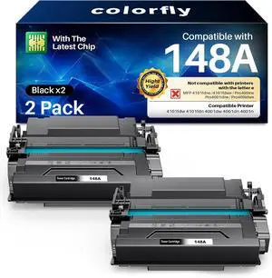 colorfly 148A Toner Cartridge (with Chip) Replacement for HP 148A /148X W1480a Black LaserJet Toner Cartridge Compatible for HP Pro 4001dw 4001dn 4001n LaserJet Pro MFP 4101fdw 4101fdn Printer colorfly 148A Toner Cartridge (with Chip) Replacement for HP 148A /148X W1480a Black LaserJet Toner Cartridge Compatible for HP Pro 4001dw 4001dn 4001n LaserJet Pro MFP 4101fdw 4101fdn Printer