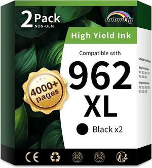 962XL Ink Cartridges Combo Pack Compatible Replacement for HP 962XL 962 Ink Cartridges to Use with HP OfficeJet Pro 9010 9012 9014 9015 9016 9018 9020 9022 9025 Printer (2BK) 962XL Ink Cartridges Combo Pack Compatible Replacement for HP 962XL 962 Ink Cartridges to Use with HP OfficeJet Pro 9010 9012 9014 9015 9016 9018 9020 9022 9025 Printer (2BK)