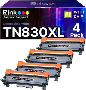 E-Z Ink Compatible TN830XL Toner Cartridge Replacement for Brother TN830XL TN830 TN 830 Toner Cartridges with Brother DCP-L2640DW HL-L2460DW HL-L2480DW HL-L2400D HL-L2405W Printer (4 x TN830XL Toner) E-Z Ink Compatible TN830XL Toner Cartridge Replacement for Brother TN830XL TN830 TN 830 Toner Cartridges with Brother DCP-L2640DW HL-L2460DW HL-L2480DW HL-L2400D HL-L2405W Printer (4 x TN830XL Toner)