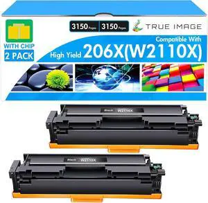 206X 206A Black Toner Cartridge High Yield W2110X W2110A M283fdw 2 Pack 206X 206A Black Toner Cartridge High Yield W2110X W2110A M283fdw 2 Pack