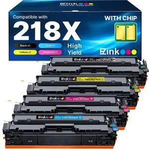 E-Z Ink 218X with Chip Compatible for HP 218X Toner Cartridges 4 Pack 218A Toner for HP Color LaserJet pro MFP 3301fdw Toner 3301cdw 3201dw 3301sdw Printer Ink Set W2180A W2180X (BCMY) E-Z Ink 218X with Chip Compatible for HP 218X Toner Cartridges 4 Pack 218A Toner for HP Color LaserJet pro MFP 3301fdw Toner 3301cdw 3201dw 3301sdw Printer Ink Set W2180A W2180X (BCMY)