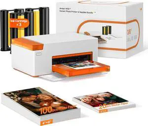 Liene M110 4x6'' & 3x3 Photo Sticker Printer Bundle (100 pcs Photo+20 pcs Sticker+3 Ink Cartridges), Bluetooth Portable Picture Printer for iPhone, Android, Smartphone, Computer, Dye-Sublimation Liene M110 4x6'' & 3x3 Photo Sticker Printer Bundle (100 pcs Photo+20 pcs Sticker+3 Ink Cartridges), Bluetooth Portable Picture Printer for iPhone, Android, Smartphone, Computer, Dye-Sublimation