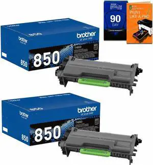 Brother Genuine TN850 2-Pack Black High Yield Toner Cartridges, Up to 8,000 Pages Each, Bundle with Deco Essentials Printer eBook for MFC-L5800DW, MFC-L5700DW, HL-L6400DW, HL-L5200DW, HL-L6200DW Brother Genuine TN850 2-Pack Black High Yield Toner Cartridges, Up to 8,000 Pages Each, Bundle with Deco Essentials Printer eBook for MFC-L5800DW, MFC-L5700DW, HL-L6400DW, HL-L5200DW, HL-L6200DW