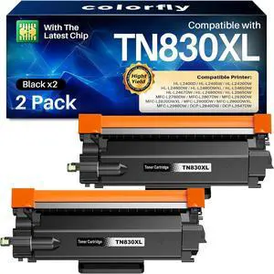 TN830XL TN830 XL/V/R Toner Cartridge for Brother DCP-L2640DW 2 Pack TN830XL TN830 XL/V/R Toner Cartridge for Brother DCP-L2640DW 2 Pack
