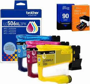 Brother Genuine LC506XL 3-Pack Color High-Yield Ink Cartridges (Cyan, Magenta, Yellow) Bundle with Deco Essentials Printer eBook for MFC-J4355DW, MFC-J4555DW, MFC-J6560DW, MFC-J6960DW, MFC-J6975DW Brother Genuine LC506XL 3-Pack Color High-Yield Ink Cartridges (Cyan, Magenta, Yellow) Bundle with Deco Essentials Printer eBook for MFC-J4355DW, MFC-J4555DW, MFC-J6560DW, MFC-J6960DW, MFC-J6975DW