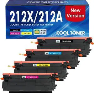 212X 212A Toner Cartridges 4 Pack for HP 212X 212A W2120X W2120A M554 M555 212X 212A Toner Cartridges 4 Pack for HP 212X 212A W2120X W2120A M554 M555