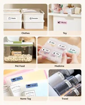 NIIMBOT D11H Label Maker Machine with 1 Roll 0.47" × 1.57" Labels and 3 Rolls 0.55" X 2.36" White Labels for School Home Office NIIMBOT D11H Label Maker Machine with 1 Roll 0.47" × 1.57" Labels and 3 Rolls 0.55" X 2.36" White Labels for School Home Office