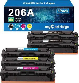 206A Toner Cartridges 5 Pack for HP 206A 206X MFP M283fdw M283cdw M255dw 206A Toner Cartridges 5 Pack for HP 206A 206X MFP M283fdw M283cdw M255dw