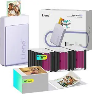 Liene Pearl N200 Pro Portable AI Photo Printer, Purple, 150 Sheets 2x3 Adhesive Paper & 15 Cartridges Bundle Liene Pearl N200 Pro Portable AI Photo Printer, Purple, 150 Sheets 2x3 Adhesive Paper & 15 Cartridges Bundle