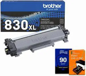Brother Genuine TN830XL Black High-Yield Toner Cartridge, Up to 3,000-Page Yield, for HL-L2460DW, MFC-L2900DW, MFC-L2820DW, HL-L2420DW, Bundle with Deco Essentials Printer eBook Brother Genuine TN830XL Black High-Yield Toner Cartridge, Up to 3,000-Page Yield, for HL-L2460DW, MFC-L2900DW, MFC-L2820DW, HL-L2420DW, Bundle with Deco Essentials Printer eBook