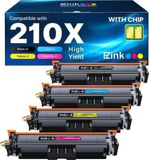 E-Z Ink 210X Toner Cartridges 4 Pack for HP 4301fdw 4301fdn 4201dw E-Z Ink 210X Toner Cartridges 4 Pack for HP 4301fdw 4301fdn 4201dw