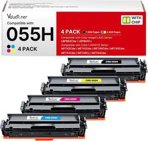 055H 055 Toner Cartridge Set High Yield (13,500 Pages) for Canon 055 055H for Color ImageCLASS MF743Cdw MF741Cdw MF745Cdw MF746Cdw LBP664Cdw LBP660C MF740C Printer (4 Pack, Black Cyan Magenta Yellow) 055H 055 Toner Cartridge Set High Yield (13,500 Pages) for Canon 055 055H for Color ImageCLASS MF743Cdw MF741Cdw MF745Cdw MF746Cdw LBP664Cdw LBP660C MF740C Printer (4 Pack, Black Cyan Magenta Yellow)