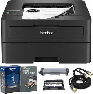 Brother HL-L2460DW Wireless Monochrome Laser Printer, 36 PPM Duplex Printing, Mobile Printing, USB Printer Cable and Print Like a Pro eBook Guide Bundle Brother HL-L2460DW Wireless Monochrome Laser Printer, 36 PPM Duplex Printing, Mobile Printing, USB Printer Cable and Print Like a Pro eBook Guide Bundle