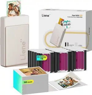 Liene Pearl N200 Pro Portable AI Photo Printer, Gold, 150 Sheets 2x3 Adhesive Paper & 15 Cartridges Bundle Liene Pearl N200 Pro Portable AI Photo Printer, Gold, 150 Sheets 2x3 Adhesive Paper & 15 Cartridges Bundle