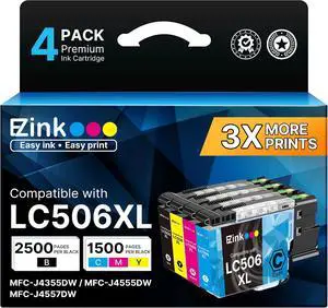 E-Z Ink LC506XL Compatible for Brother LC506 LC506XL LC506XXL Ink Cartridge E-Z Ink LC506XL Compatible for Brother LC506 LC506XL LC506XXL Ink Cartridge