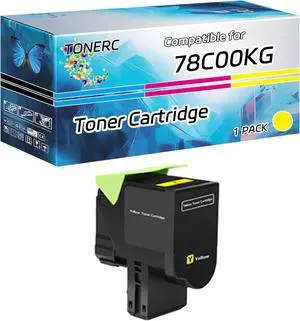 78C00KG 78C00MG 78C00YG 78C00CG Toner Cartridge Compatible for Lexmark CX421adn CX522ade CX622ade CX625ade Printers (1 Pack Yellow) 78C00KG 78C00MG 78C00YG 78C00CG Toner Cartridge Compatible for Lexmark CX421adn CX522ade CX622ade CX625ade Printers (1 Pack Yellow)