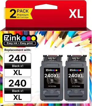240XL Ink Cartridge Replacement for Canon 240XL PG-240XL PG240, 2 Black 240XL Ink Cartridge Replacement for Canon 240XL PG-240XL PG240, 2 Black