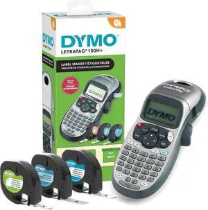 DYMO Label Maker Machine with 3 Tapes - 100H LetraTag Handheld, Includes 3 LT Label Tapes, Perfect for Home & Office Organization DYMO Label Maker Machine with 3 Tapes - 100H LetraTag Handheld, Includes 3 LT Label Tapes, Perfect for Home & Office Organization