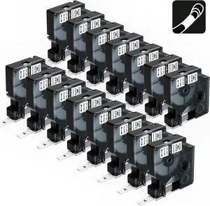 15-Pack 18051 Replace for DYMO Rhino Heat Shrink Tube Labels 1/4'' 6mm 15-Pack 18051 Replace for DYMO Rhino Heat Shrink Tube Labels 1/4'' 6mm