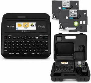 Brother Business Professional Connected Label Maker Bundle with Carrying Storage Case and TZe2312PK P-Touch Black Print on White Laminated Label Tape Brother Business Professional Connected Label Maker Bundle with Carrying Storage Case and TZe2312PK P-Touch Black Print on White Laminated Label Tape