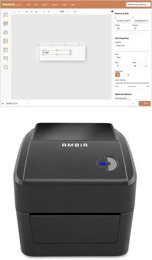 Ambir LP400 Monochrome Thermal Label Printer, 4x6, USB, Compatible with Shopify, Ebay, UPS, USPS, FedEx, Amazon & Etsy, Supports Multiple Systems Ambir LP400 Monochrome Thermal Label Printer, 4x6, USB, Compatible with Shopify, Ebay, UPS, USPS, FedEx, Amazon & Etsy, Supports Multiple Systems