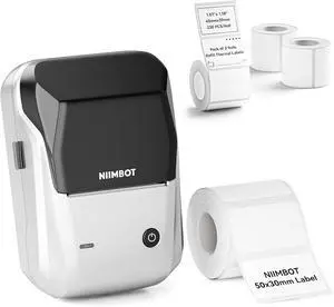NIIMBOT B1 Label Maker with 1 Roll 50x30mm Labels and 3 Rolls 40x30mm Labels for for Small Business,Office,Home,School NIIMBOT B1 Label Maker with 1 Roll 50x30mm Labels and 3 Rolls 40x30mm Labels for for Small Business,Office,Home,School