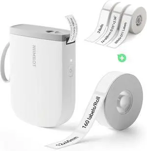 NIIMBOT D11H Label Maker Machine with 1 Roll 0.47" × 1.57" Labels and 3 Rolls 0.55" X 2.36" White Labels for School Home Office NIIMBOT D11H Label Maker Machine with 1 Roll 0.47" × 1.57" Labels and 3 Rolls 0.55" X 2.36" White Labels for School Home Office