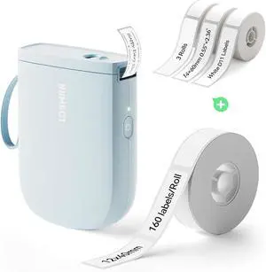 NIIMBOT D11H Label Maker Machine with 1 Roll 0.47" × 1.57" Labels and 3 Rolls 0.55" X 2.36" White Labels for School Home Office NIIMBOT D11H Label Maker Machine with 1 Roll 0.47" × 1.57" Labels and 3 Rolls 0.55" X 2.36" White Labels for School Home Office
