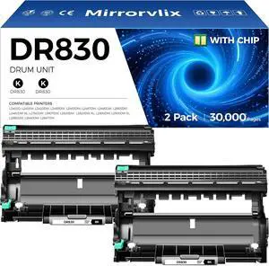 DR830 Drum Unit (NOT TN830XL TN830 Toner) 2-Pack Replacement for Brother DR830 DR-830 Drum Compatible with Brother HL-L2460DW HL-L2405W HL-L2480DW MFC-L2820DW DCP-L2640DW MFC-L2900DW HL-L2400D Printer DR830 Drum Unit (NOT TN830XL TN830 Toner) 2-Pack Replacement for Brother DR830 DR-830 Drum Compatible with Brother HL-L2460DW HL-L2405W HL-L2480DW MFC-L2820DW DCP-L2640DW MFC-L2900DW HL-L2400D Printer