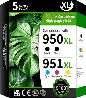 950XL/951XL High Yield INK Cartridge Replacement for HP950XL/951XL HP950/951 950/951 XL Combo Pack Compatible with HP officejet pro 8600 8100 8610 8615 8616 8620 ( Black Cyan Magenta Yellow 5 Pack) 950XL/951XL High Yield INK Cartridge Replacement for HP950XL/951XL HP950/951 950/951 XL Combo Pack Compatible with HP officejet pro 8600 8100 8610 8615 8616 8620 ( Black Cyan Magenta Yellow 5 Pack)
