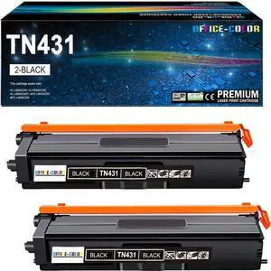 TN431 Black Toner Cartridge Replacement for Brother TN431BK, 2-Pack TN431 Black Toner Cartridge Replacement for Brother TN431BK, 2-Pack