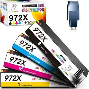 972X Ink Cartridges High Yield Miss Deer Compatible for HP 972 X 972A Combo 972X Ink Cartridges High Yield Miss Deer Compatible for HP 972 X 972A Combo