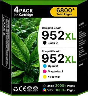 952XL Ink Cartridges Combo Pack Compatible for HP 952XL Ink Cartridges Combo Pack 952XL 952 Ink to Use with HP OfficeJet Pro 8710 7740 8720 8715 8210 8703 9702 OfficeJet 8702 Printers (4 Pack B/C/M/Y) 952XL Ink Cartridges Combo Pack Compatible for HP 952XL Ink Cartridges Combo Pack 952XL 952 Ink to Use with HP OfficeJet Pro 8710 7740 8720 8715 8210 8703 9702 OfficeJet 8702 Printers (4 Pack B/C/M/Y)