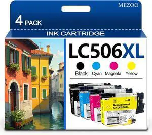 MEZOO LC506 LC506XL Ink Cartridge High Yield Replacement for Brother INKvestment 4355 4555 4557 MFC-J4355DW MFC-J4555DW MFC-J4557DW Printer Ink (4-Pack,BK/C/M/Y) MEZOO LC506 LC506XL Ink Cartridge High Yield Replacement for Brother INKvestment 4355 4555 4557 MFC-J4355DW MFC-J4555DW MFC-J4557DW Printer Ink (4-Pack,BK/C/M/Y)