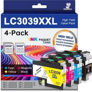 LC3039 BK/C/M/Y Ink Cartridges Miss Deer Compatible for Brother MFC-J6945DW LC3039 BK/C/M/Y Ink Cartridges Miss Deer Compatible for Brother MFC-J6945DW