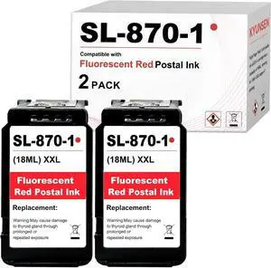 SL-870-1 XXL Red Ink Cartridge Fluorescent Red Ink Cartridge Compatible for SL870-1 Replacement for Pitney Bowes New SendPro Mailstation Postage Machines (CSD1) 2-Pack (18ml) SL-870-1 XXL Red Ink Cartridge Fluorescent Red Ink Cartridge Compatible for SL870-1 Replacement for Pitney Bowes New SendPro Mailstation Postage Machines (CSD1) 2-Pack (18ml)