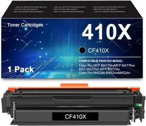 410X Toner Cartridge Replacement for HP 410X Toner cartridges 410A CF410X CF411X CF412X CF413X to Use with Color LaserJet Pro M452dn M452dw M452nw; MFP M377dw M477fdn M477fdw M477fnw (BK 1 Pack) 410X Toner Cartridge Replacement for HP 410X Toner cartridges 410A CF410X CF411X CF412X CF413X to Use with Color LaserJet Pro M452dn M452dw M452nw; MFP M377dw M477fdn M477fdw M477fnw (BK 1 Pack)