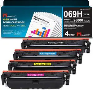 069H High Yield Toner Cartridge 4PK Replacement for Canon 069H 069 Toner 069H High Yield Toner Cartridge 4PK Replacement for Canon 069H 069 Toner