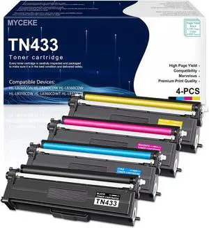 TN433 Toner Cartridge Set 4 Pack Replacement for TN 433 TN431 TN 431 Toner TN433 Toner Cartridge Set 4 Pack Replacement for TN 433 TN431 TN 431 Toner