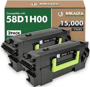 inkalfa 58D1H00 Black Toner Cartridge 58D1000 High Yield MS823 MS821 2 Pack inkalfa 58D1H00 Black Toner Cartridge 58D1000 High Yield MS823 MS821 2 Pack