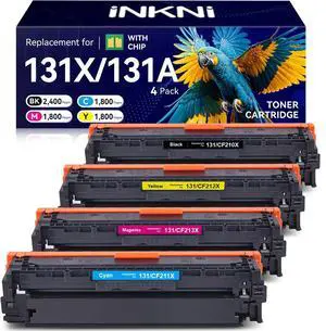 InkNI Compatible 131X 131A Toner Cartridge for HP, Color, 4-Pack InkNI Compatible 131X 131A Toner Cartridge for HP, Color, 4-Pack