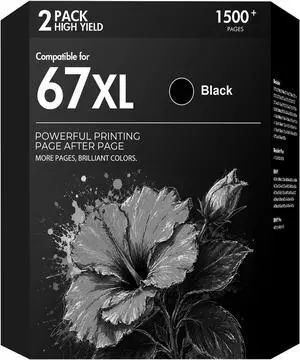 67 67XL 2755e Black Ink Cartridges Compatible for HP Deskjet 2855e 2755e 67 67XL 2755e Black Ink Cartridges Compatible for HP Deskjet 2855e 2755e