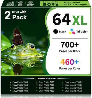 64XL Ink Cartridges Combo Pack Replacement for HP 64 XL Black and Color Ink 64XL Ink Cartridges Combo Pack Replacement for HP 64 XL Black and Color Ink