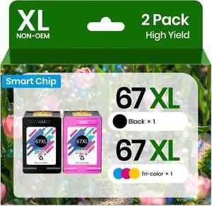 67XL 67 Ink Cartridges for HP Printer Desk Jet 2855e 2827e 2800e 4155e Ink 67XL 67 Ink Cartridges for HP Printer Desk Jet 2855e 2827e 2800e 4155e Ink
