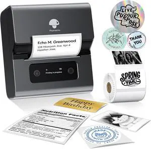 Phomemo Label Printer M221-3 Inch Small Address Label Maker, Portable Label Printer for Small Business, Barcode & Address Labels, Compatible with Phone/PC, Space Gray + 100 Labels Phomemo Label Printer M221-3 Inch Small Address Label Maker, Portable Label Printer for Small Business, Barcode & Address Labels, Compatible with Phone/PC, Space Gray + 100 Labels